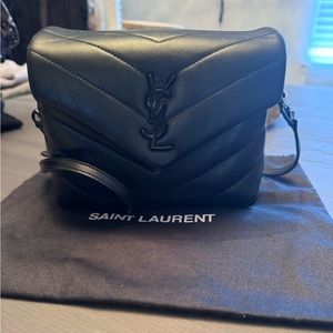 Saint Laurent YSL TOY LOULOU BLACK QUILTED LEATHER CROSSBOSY